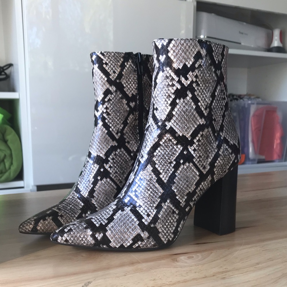 Jeffrey Campbell Python Bootie 5.5 Gently Worn - image 2